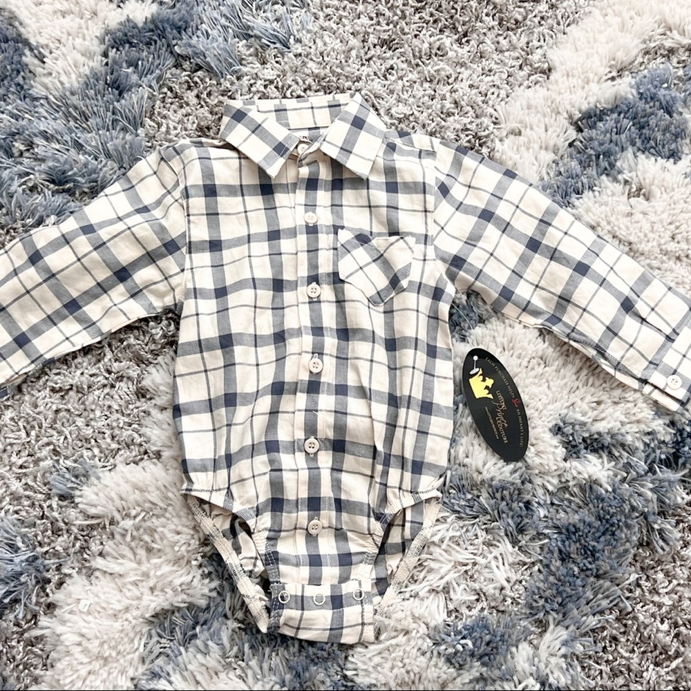Little Prince Couture Button down onesie size 18 months
